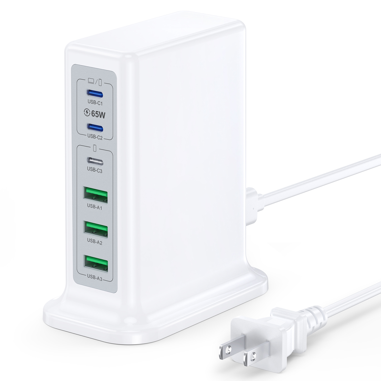 桌面式多口智能充电器